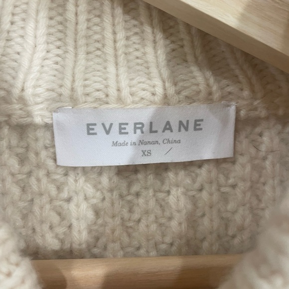 Everlane Cream Chunky Knit Sweater Wool Cashmere XS - Picture 7 of 9